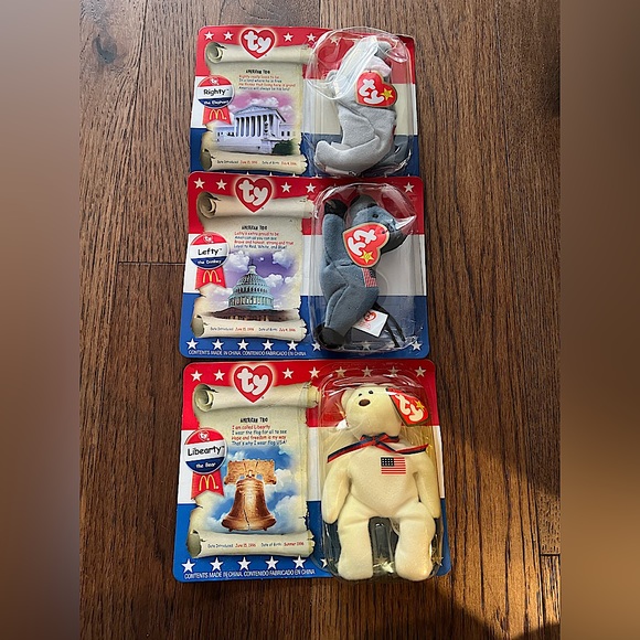 Ty Other - McDonalds American Trio beanie babies